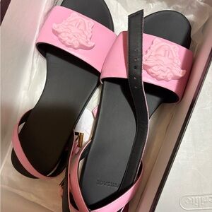 Versace Pink and Black Women's Sandals with box taking offers down to 165$